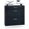 SCHUHSCHRANK Malea Fronten in Schwarz matt - Schwarz, Holzwerkstoff (89/96/23cm) - Vladon