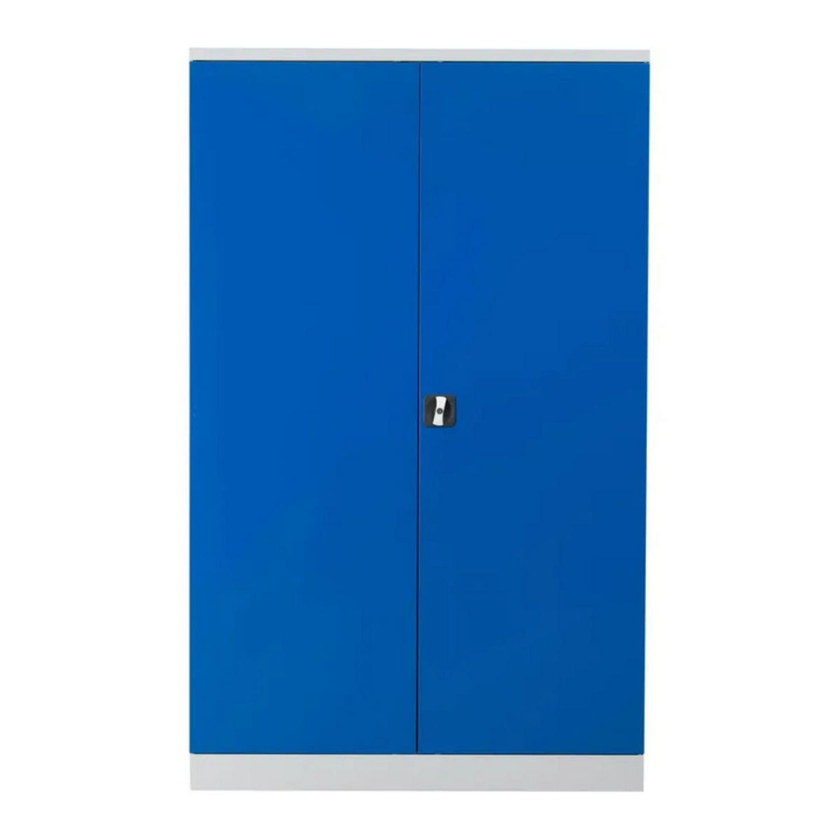 STAHLSCHRANK Bee mit 5 verzinkten Fachböden 195x120x42 cm Korpusfarbe Lichtgrau Frontfarbe Enzianblau - Blau, Metall (120/195/42cm)
