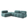 ECKSOFA Links Chenille Stoff Blau - Blau/Beige, Kunststoff/Textil (190/285cm) - LaMiaSofa
