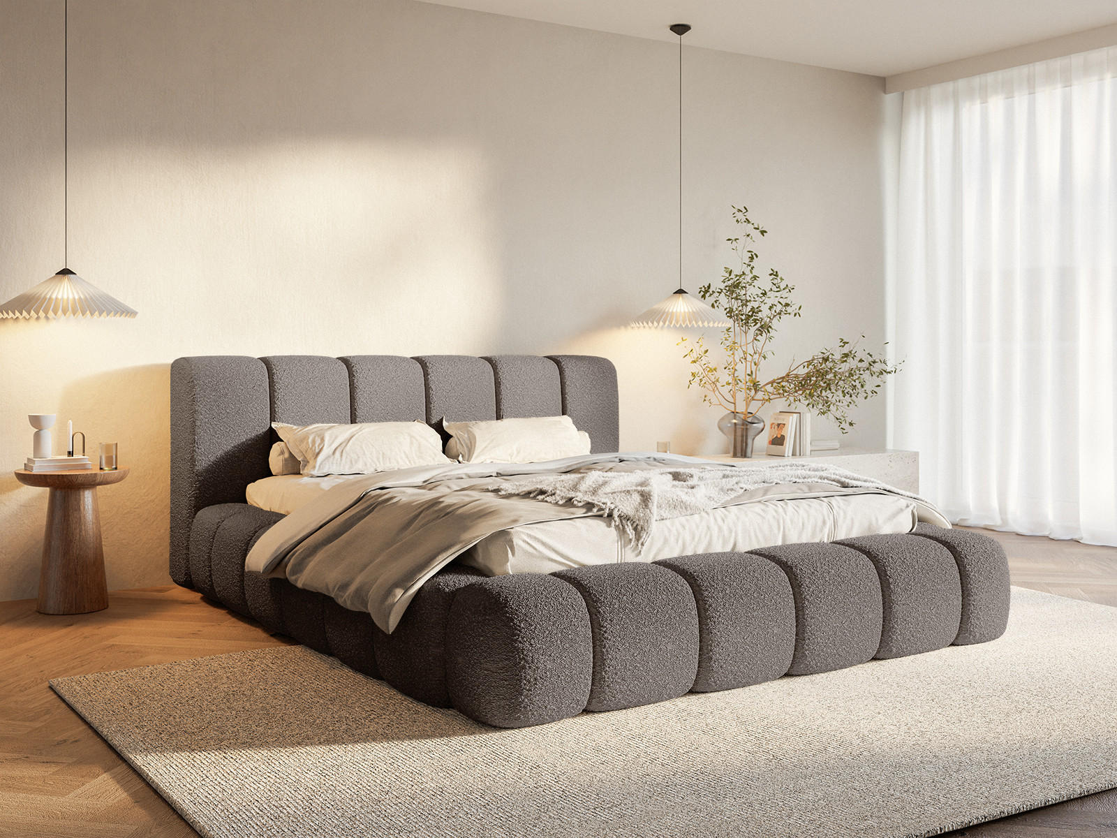 POLSTERBETT Goa 120x200 cm, Mokka - Mokka, Textil (120/200cm) - Fedve