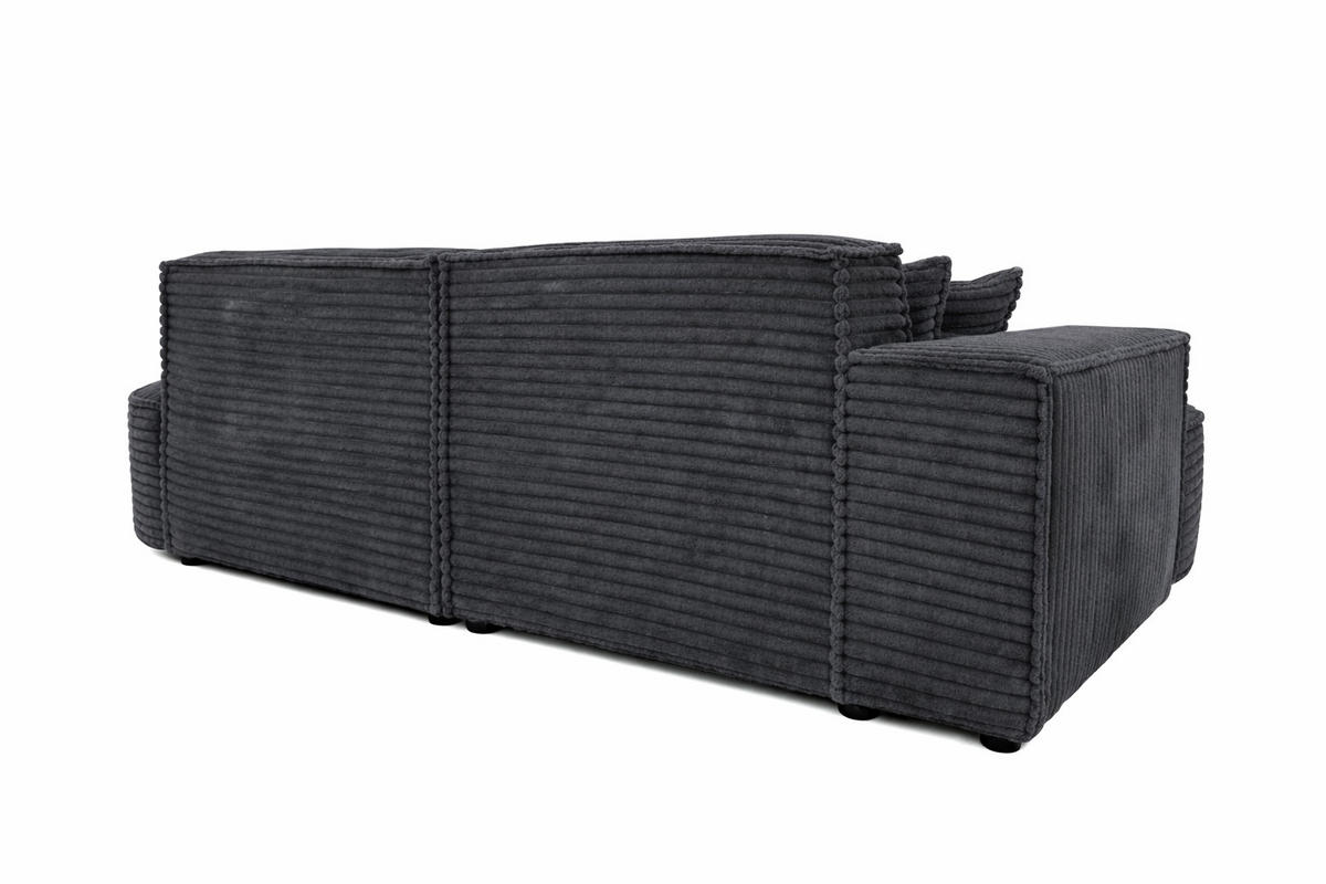 ECKSOFA L-Form, Cordstoff Velo, Dunkelgrau, Links, Modena Studio - Dunkelgrau, Holz (236/165cm) - Kaiser Möbel