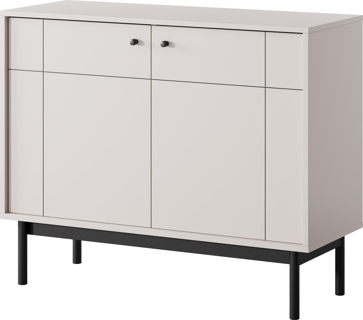 SIDEBOARD Cypressa 2T Beige 104/83/39 cm – mit Beinen auf Gestell - Beige/Schwarz, Holzwerkstoff (104/83/39cm) - AX Living