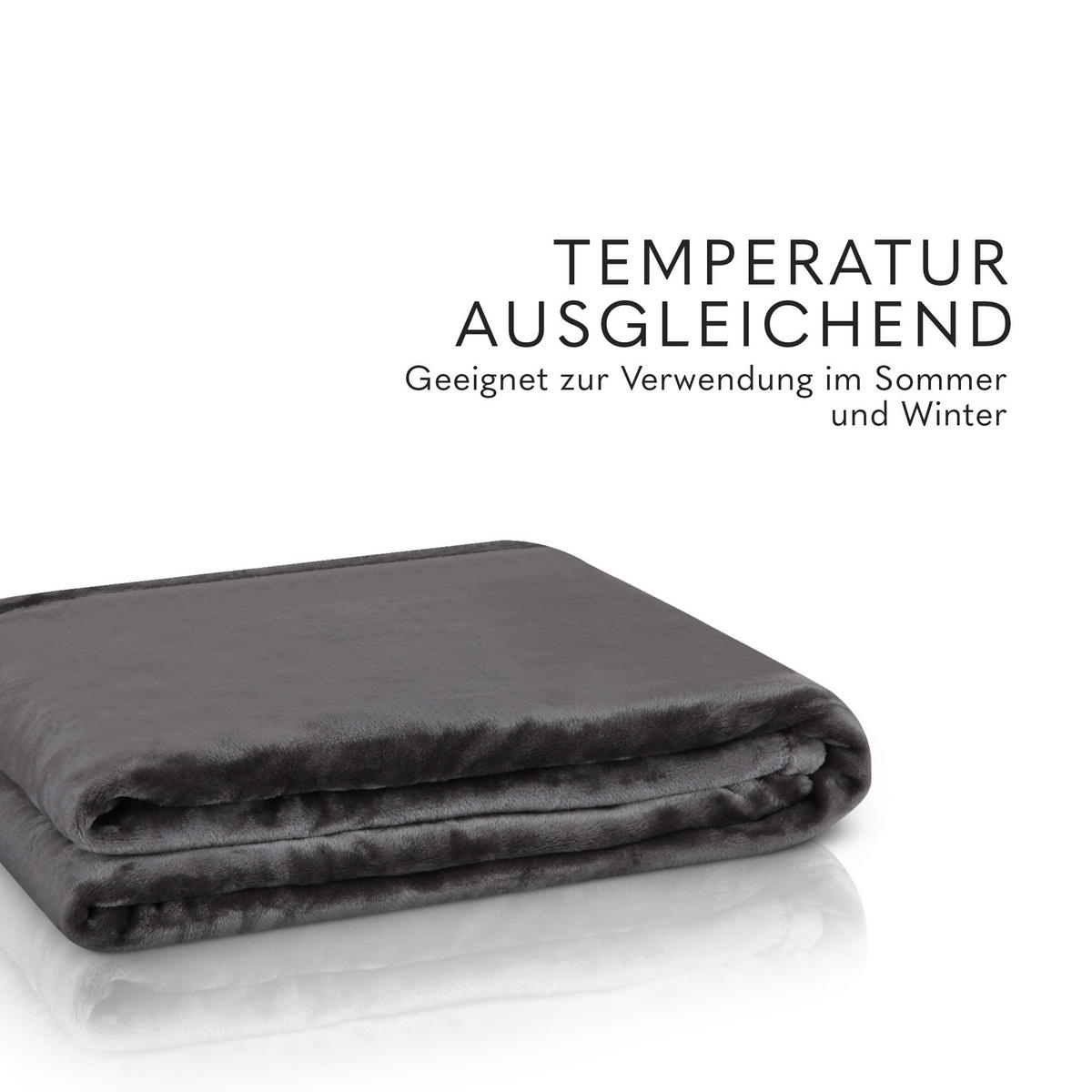 KUSCHELDECKE mit Cashmere Touch 150x200 cm Anthrazit - Anthrazit, Textil (150/200cm)