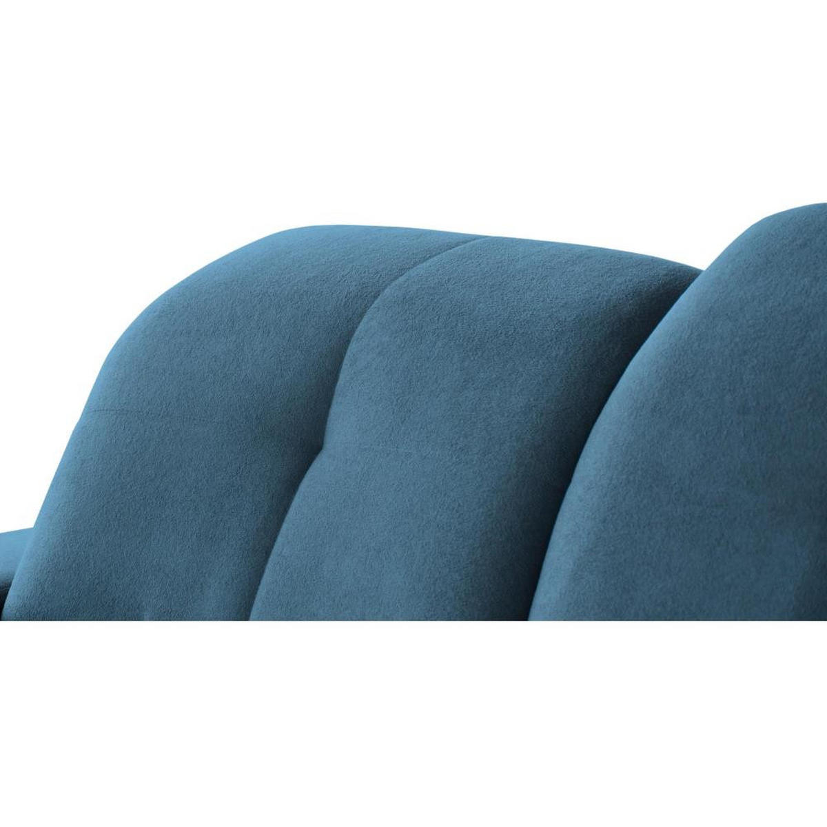 ECKSCHLAFSOFA Leon L Blau - Blau/Schwarz, Kunststoff/Textil (255/120cm) - Beautysofa