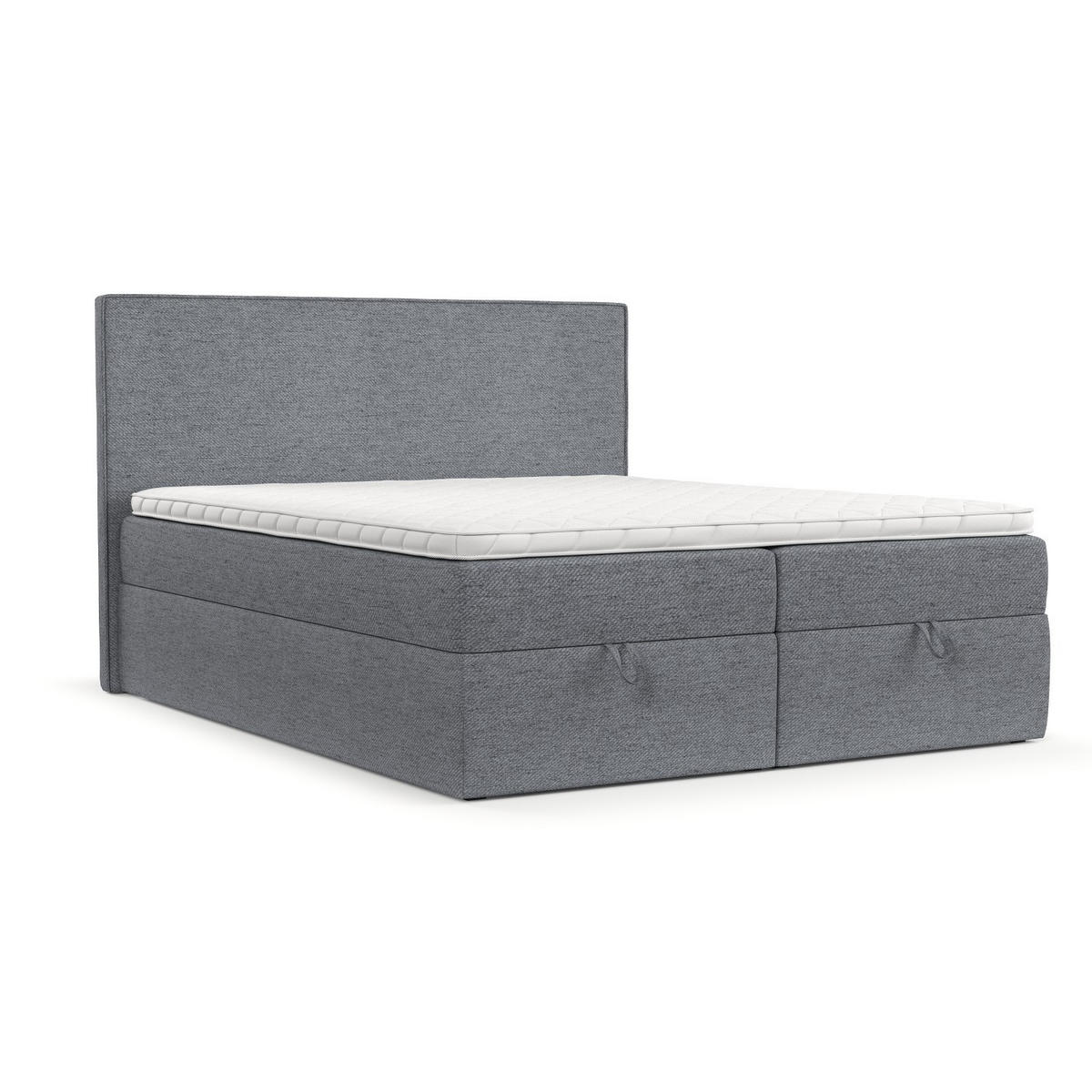 BOXBETT Velma 160/200 cm Grau im Neve Stoff - Schwarz/Grau, Holz/Holzwerkstoff (160/200cm) - AltaBeds