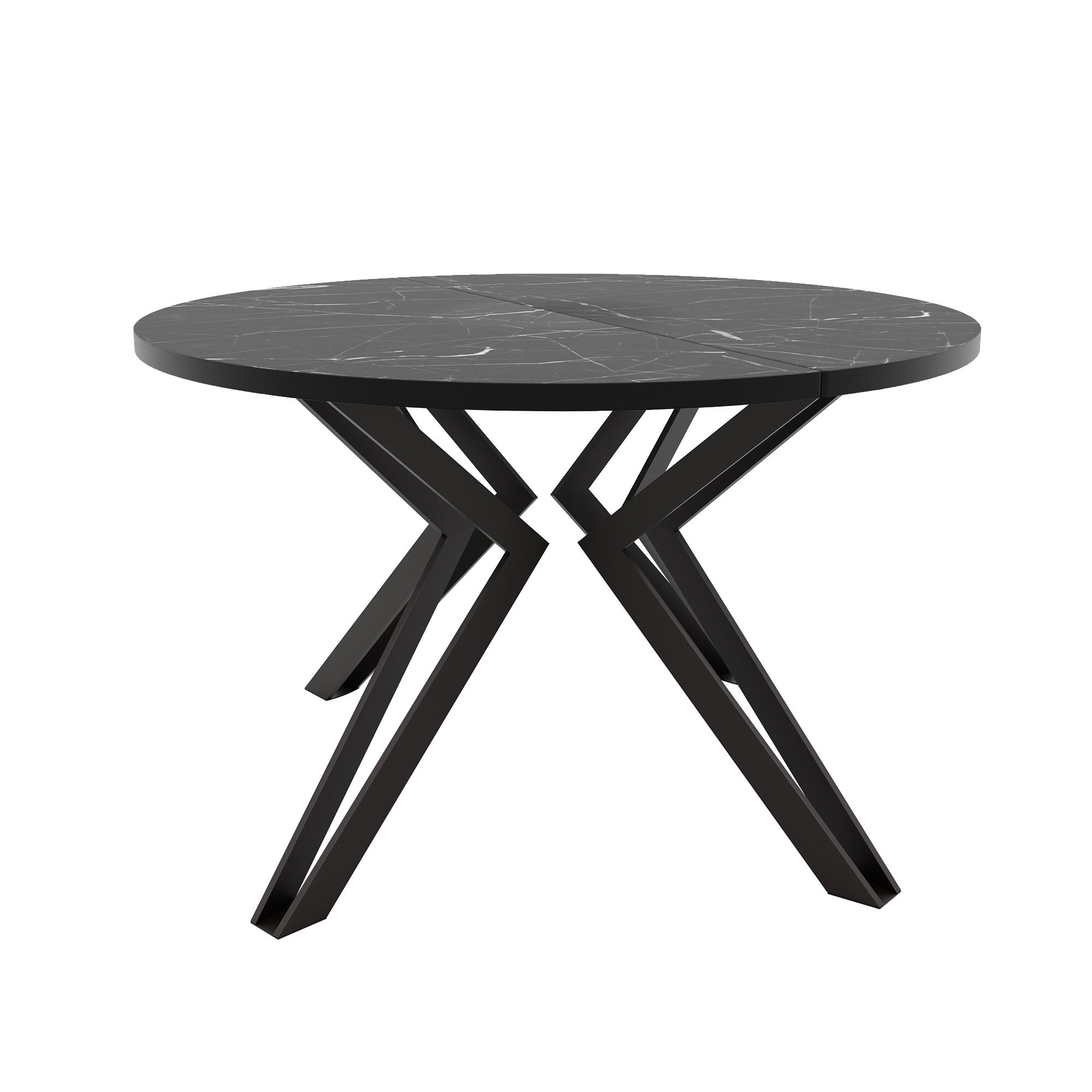 ESSTISCH ausziehbar aus MDF, Schwarz - Schwarz, Holzwerkstoff (120/120/76cm) - Idohome