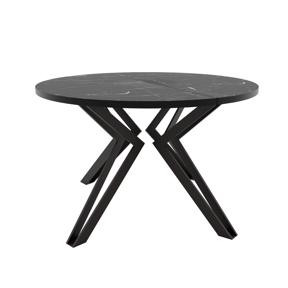 ESSTISCH ausziehbar aus MDF, Schwarz - Schwarz, Holzwerkstoff (120/120/76cm) - Idohome