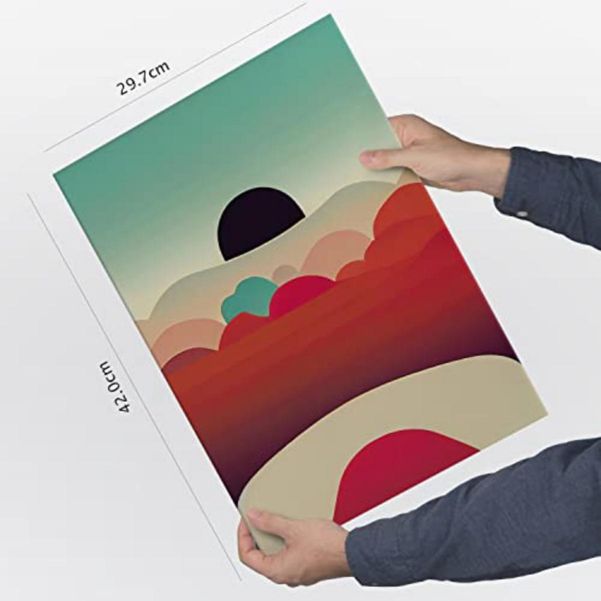 POSTER Set mit 4 Wolken Abstrakt Moderne Galaxien A3 Rahmenlos - Klar, Papier (29.7/3cm) - Nacnic