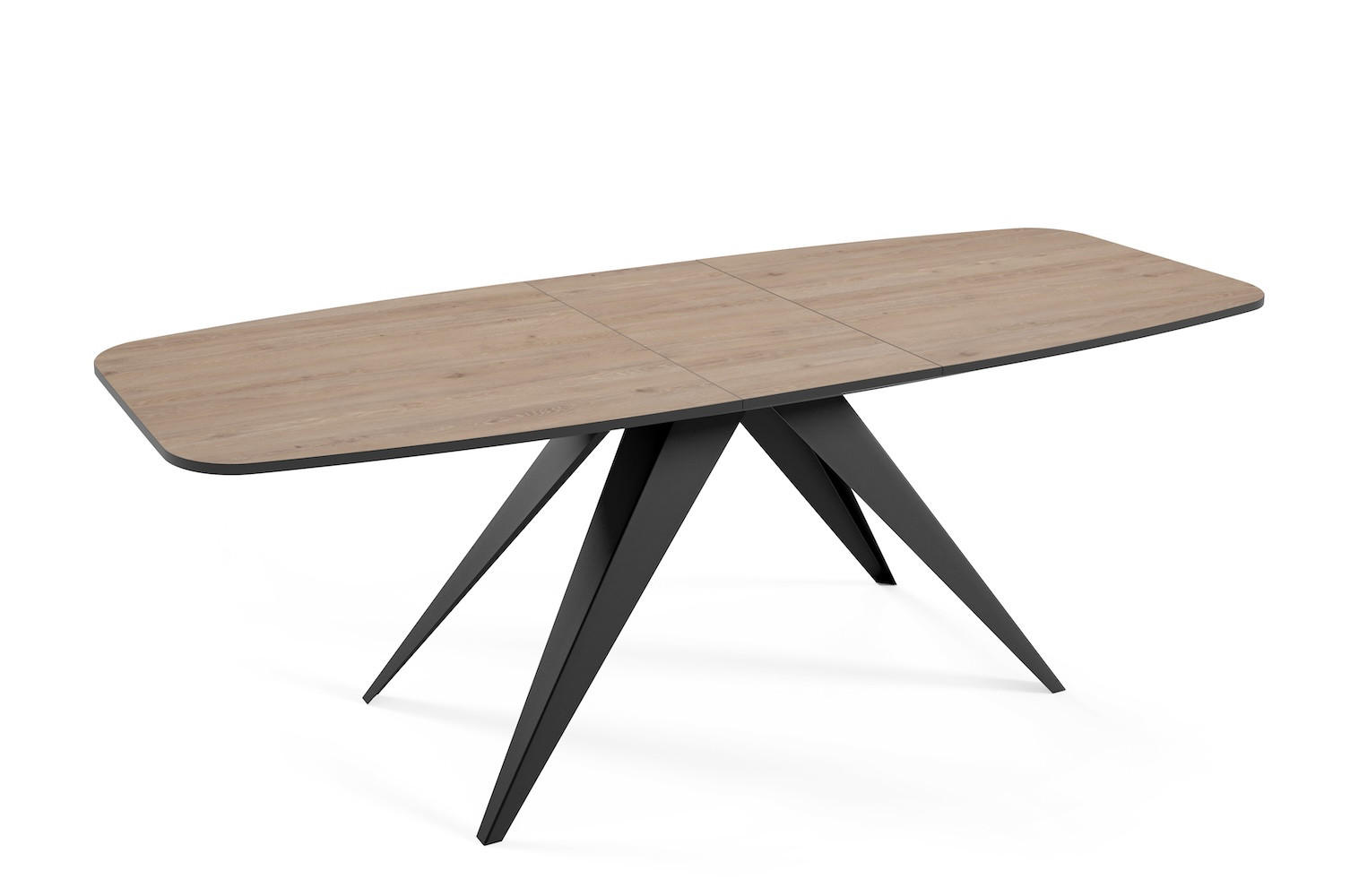 ESSTISCH Ferro Davos Eiche Trüffelbraun / Schwarz 180/220 / 90 / 76cm - Trüffeleichefarben/Schwarz, Holz/Holzwerkstoff (180/90/76cm) - Feldmann-Wohnen