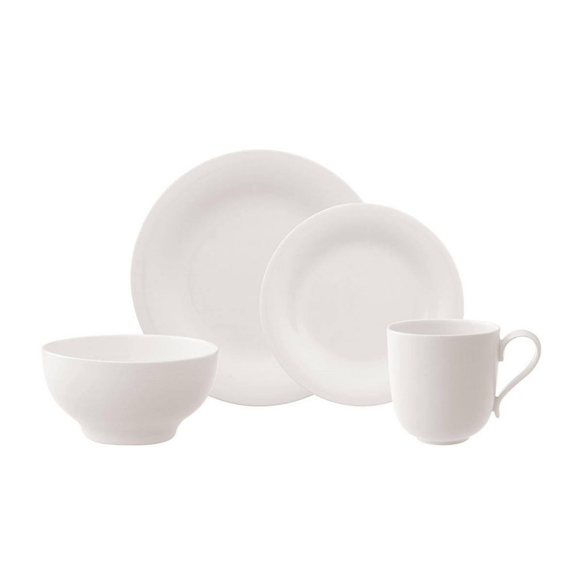 KOMBI-SET New Cottage Basic weiß 4er Set - Weiß, Keramik (1/1/1cm) - Villeroy & Boch