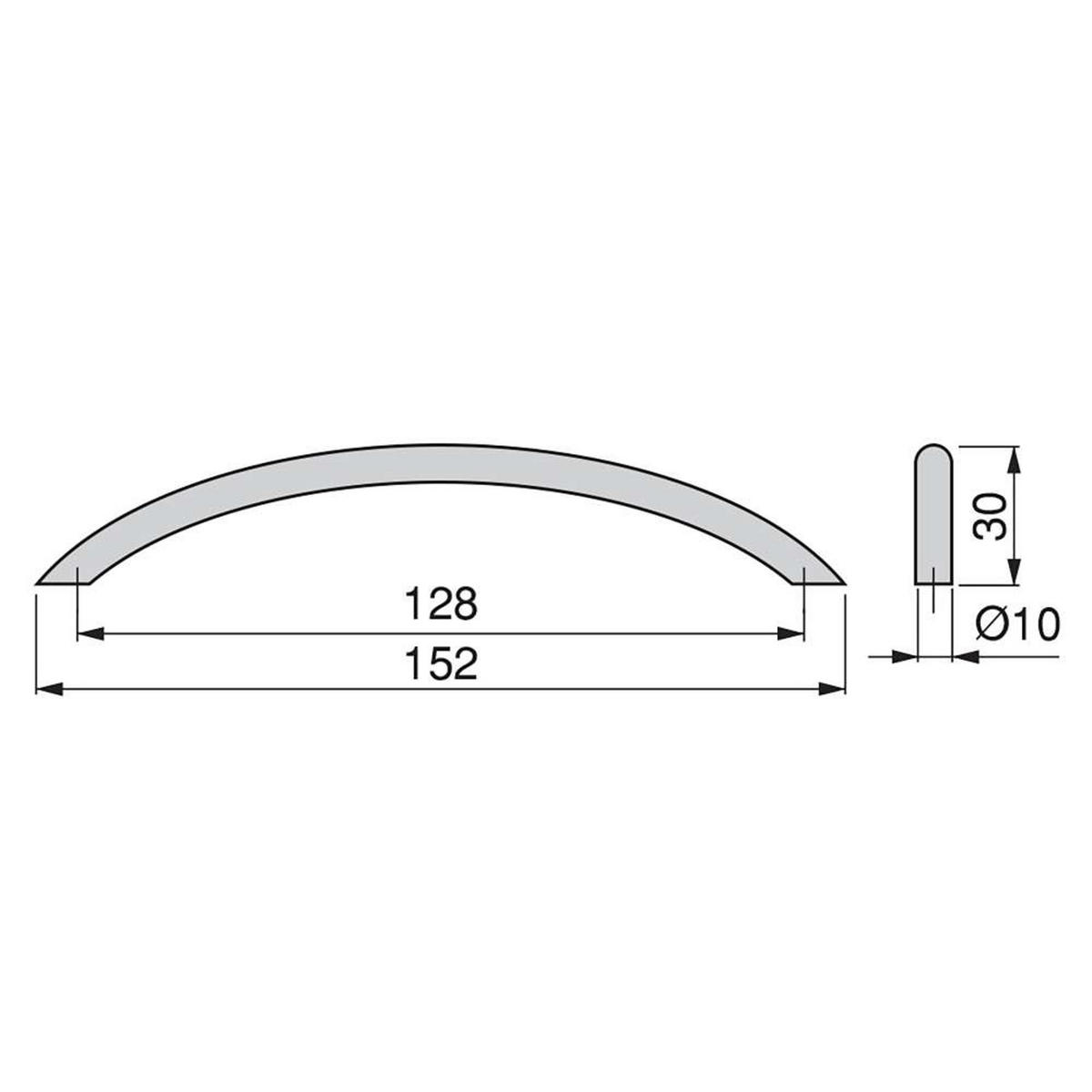 MÖBELGRIFFE Porto, L152mm, 128mm Achsenabstand, Stahl, Nickel satiniert 25er-set - Silberfarben, Metall (12/8/17cm) - EMUCA