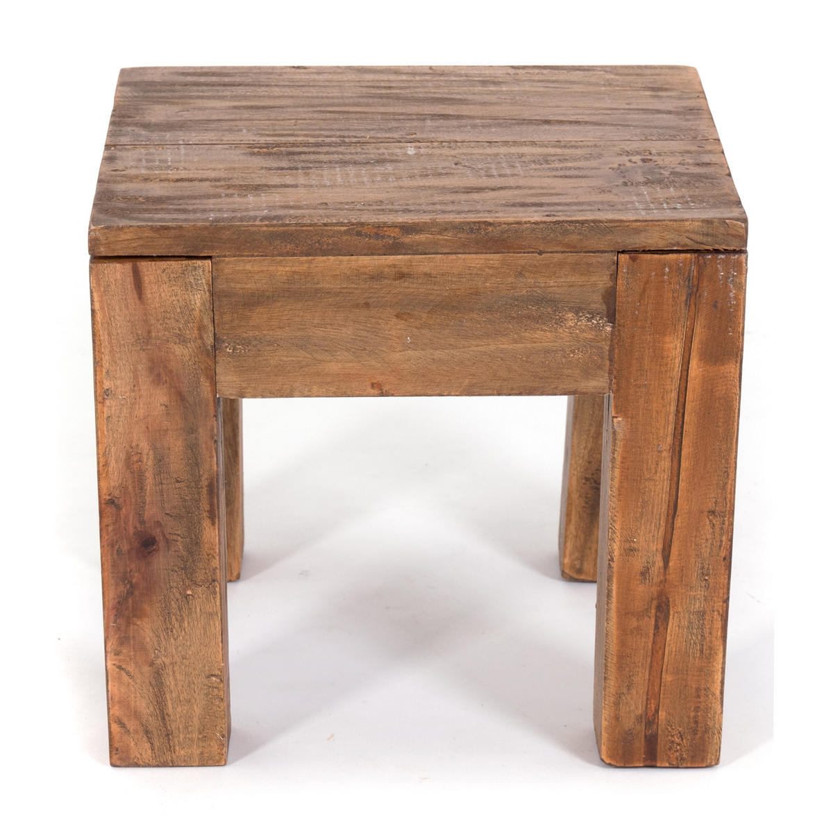 COUCHTISCH SQUARE 40 Recyclingholz massiv naturfarben - Naturfarben, Holz (40/40/40cm) - DESIGN DELIGHTS