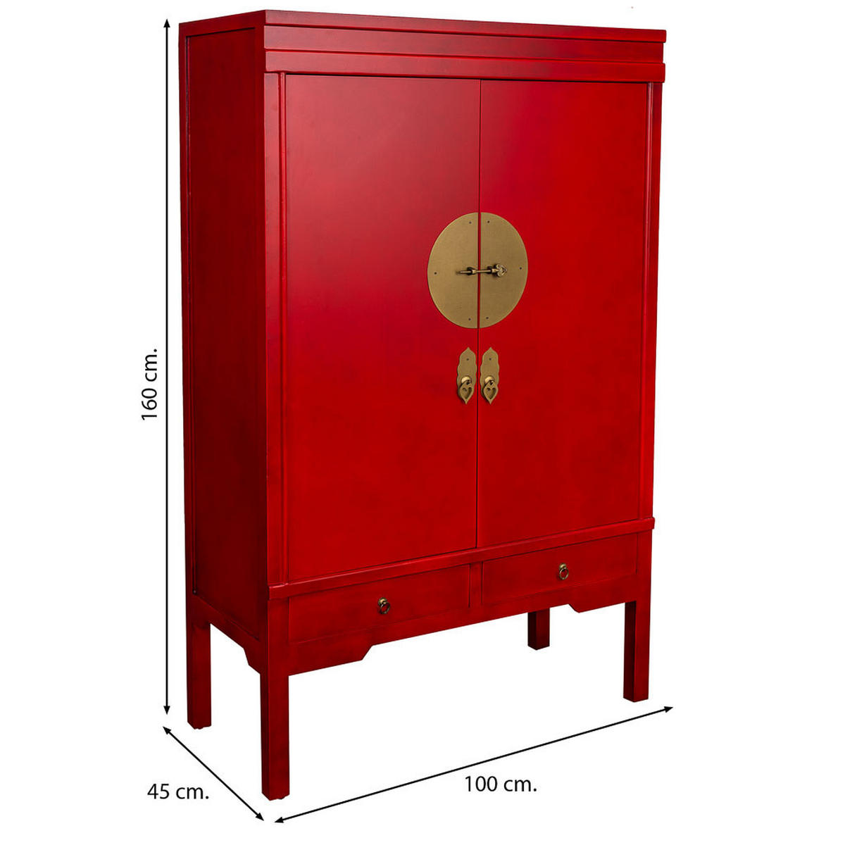 KLEIDERSCHRANK aus Holz 100x45x160 cm - Rot, Holz (100/160/45cm) - Wanderlust