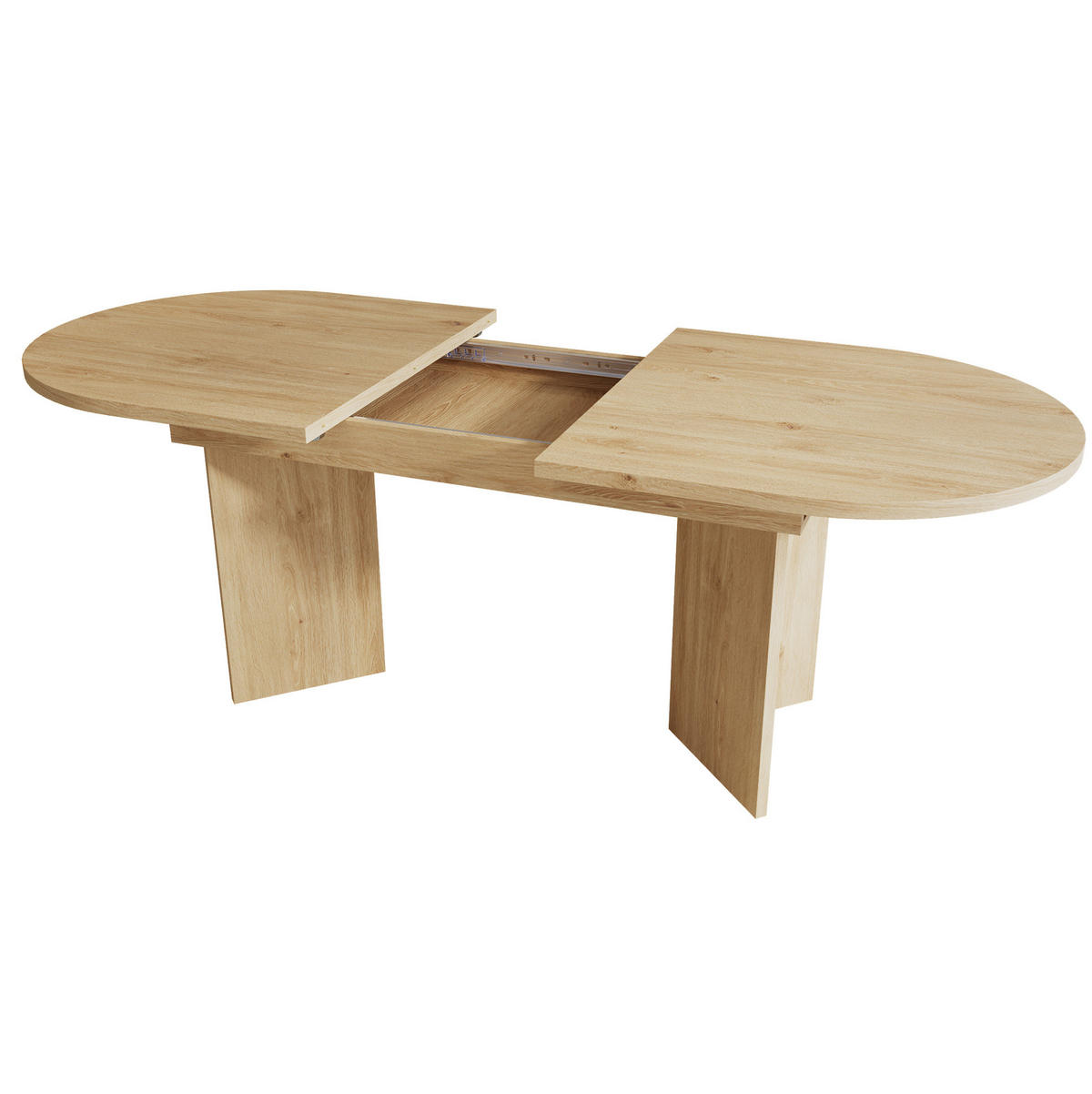 ESSTISCH aus MDF 180x90x75 cm Eichefarben ausziehbar mit abgerundeten Ecken und 18 mm Tischplatte - Eichefarben, Holzwerkstoff (180/90/75cm) - Modfu
