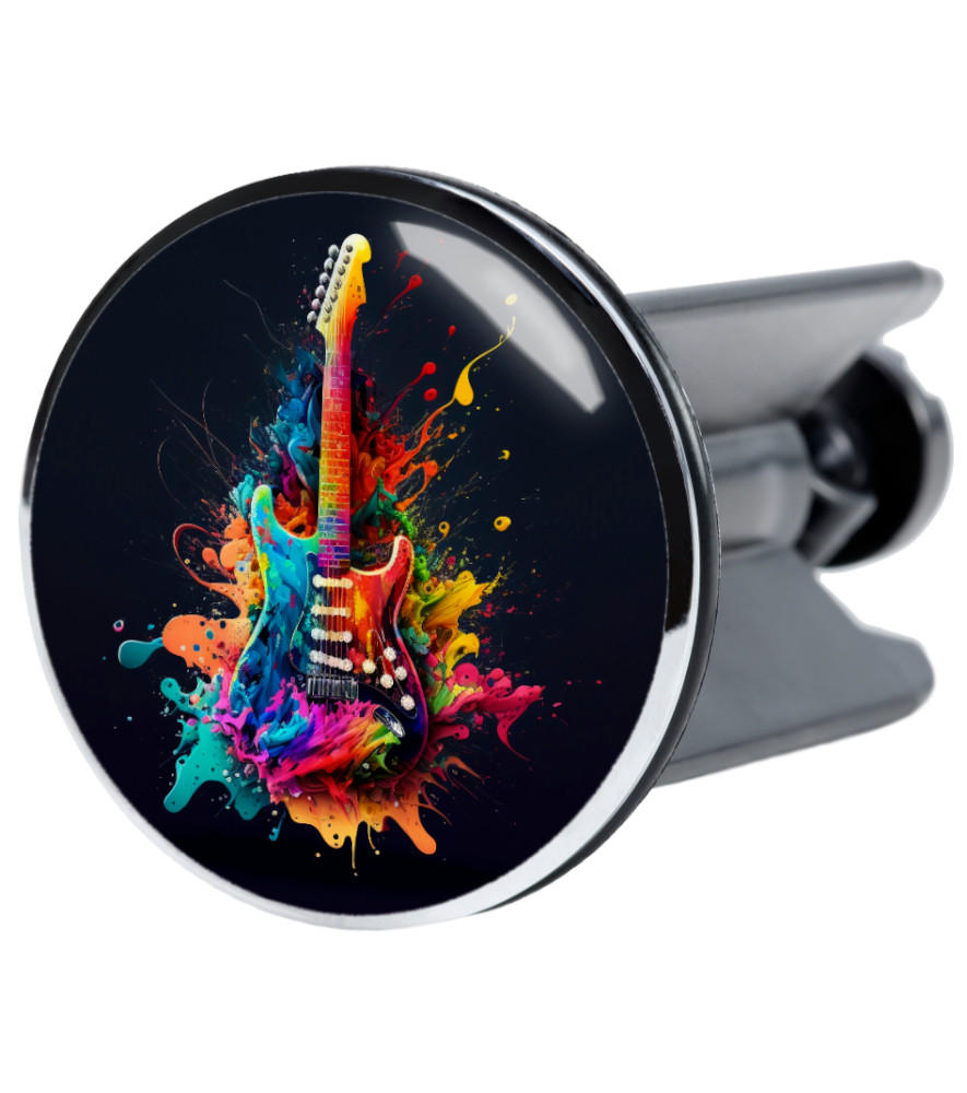 WASCHBECKENSTÖPSEL Guitar - Multicolor/Schwarz, Kunststoff/Metall (4/7/7cm) - Sanilo