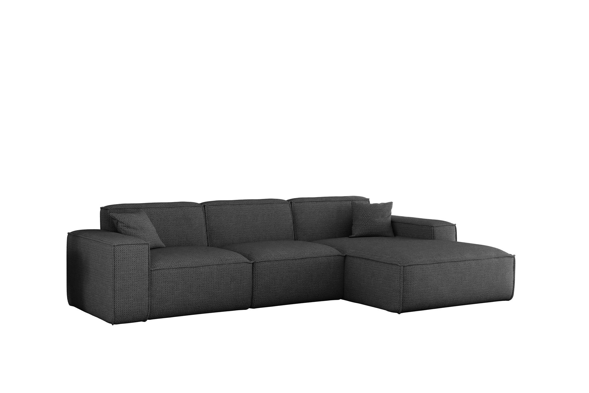 ECKSOFA Celes Premium In Artico - Anthrazit, Holzwerkstoff/Textil (266/165cm) - Fun Möbel