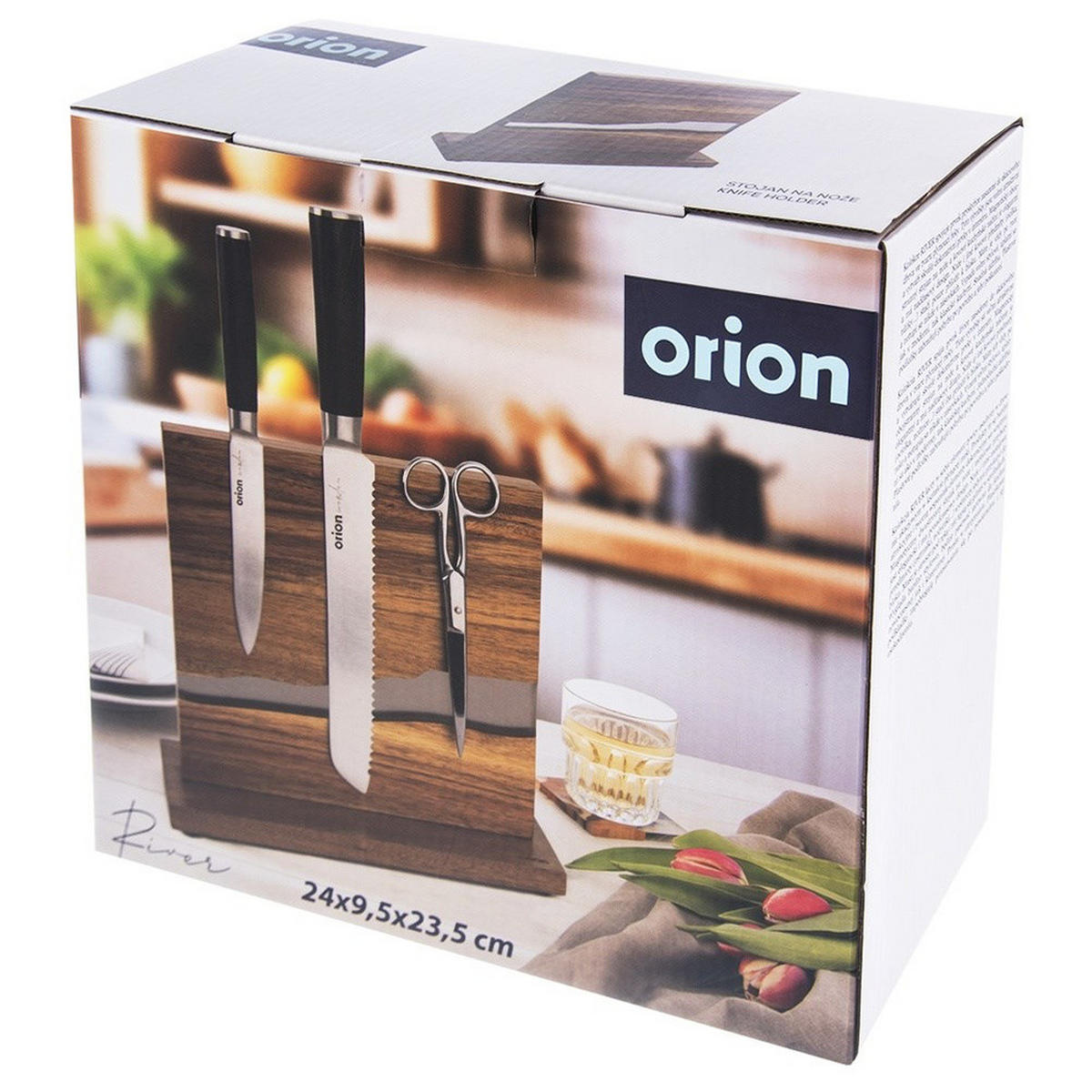 MESSERHALTER magnetisch River doppelseitig Natur - Naturfarben, Holz (9.5/23.5/24cm) - Orion 
