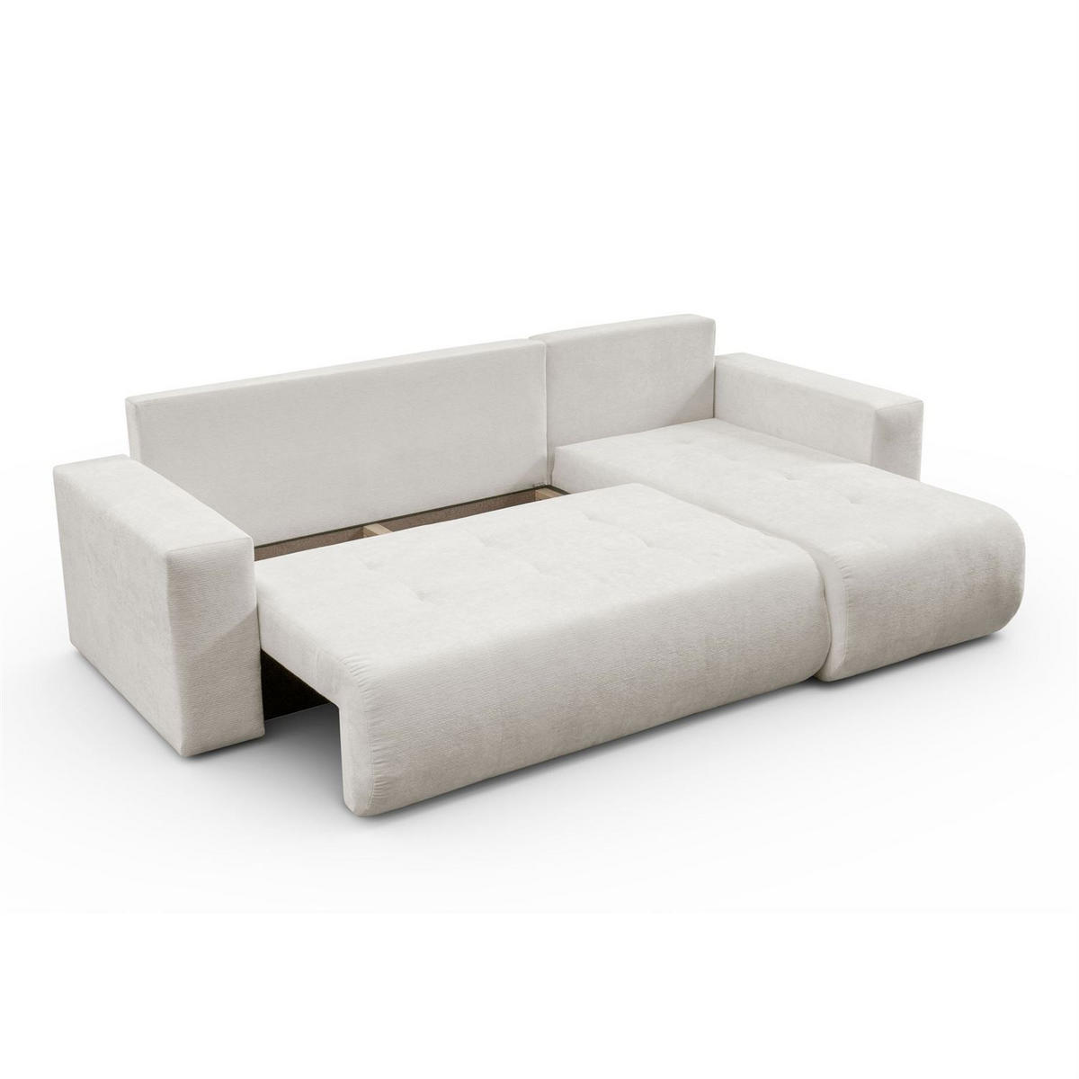Ecksofa CLOUD II L mit Schlaffunktion, Vibe 03 - Creme, Textil (247/152cm) - Lookway