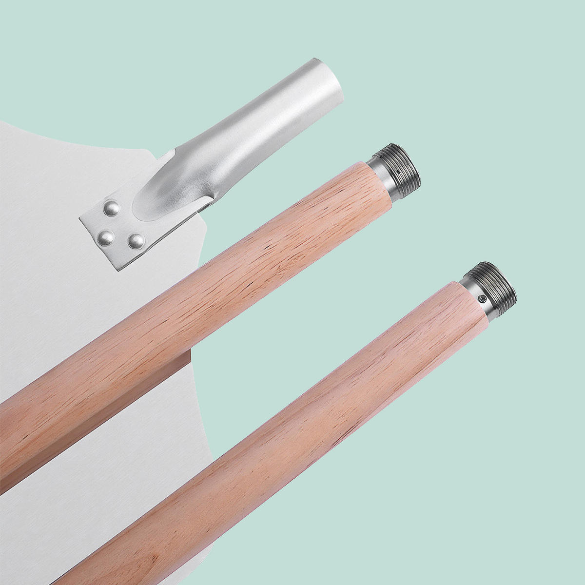 PIZZASCHIEBER - Silberfarben, Holz/Metall (132/3/30.5cm) - Relaxdays