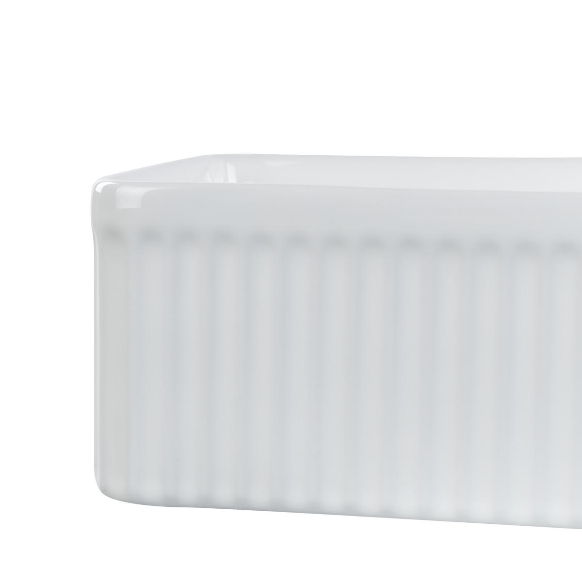 UMYVADLO NA DESKU Bílé 50/34 cm Keramika Geldo - bílá, keramika (50/13/34cm) - Beliani