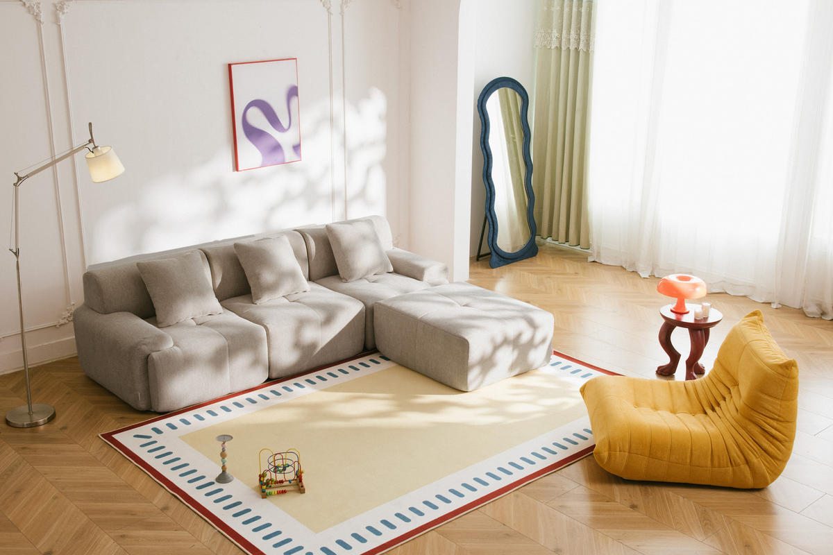 ECKSOFA Chenille Sandbeige - Sandfarben, Textil (260/190cm) - MILYsofa