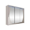 KLEIDERSCHRANK Aston V, mit RGB LED Beleuchtung - Kaschmir/Silberfarben, Holzwerkstoff/Kunststoff (250/215/58cm) - MIRJAN24