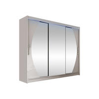 KLEIDERSCHRANK Aston V, mit RGB LED Beleuchtung - Kaschmir/Silberfarben, Holzwerkstoff/Kunststoff (250/215/58cm) - MIRJAN24