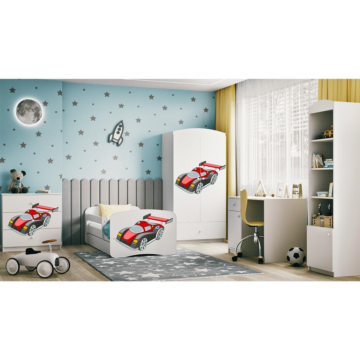 KOMMODE Babydreams Rennwagen 81/81/41 - Weiß, Holzwerkstoff (81/81/41cm) - RAUMHIRSCH FURNITURE