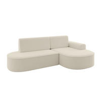 ECKSOFA mit Schlaffunktion und Bettkasten Ottomane Rechts MARI-L1-S - 283x167x73 cm Beige Bouclé - Beige/Schwarz, Holzwerkstoff/Kunststoff (167/283cm) - ALTDECOR