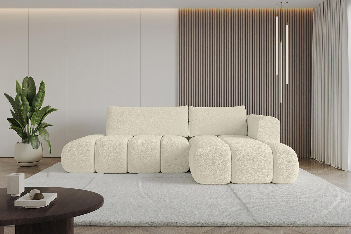 ECKSOFA Ottomane Rechts CLOUD-L 289x180x40 Beige Bouclé - Beige, Holzwerkstoff/Kunststoff (289/180cm) - ALTDECOR