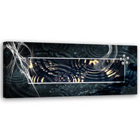 WANDBILD geometrische abstraktion - Grau, Textil (90/30cm) - Feeby