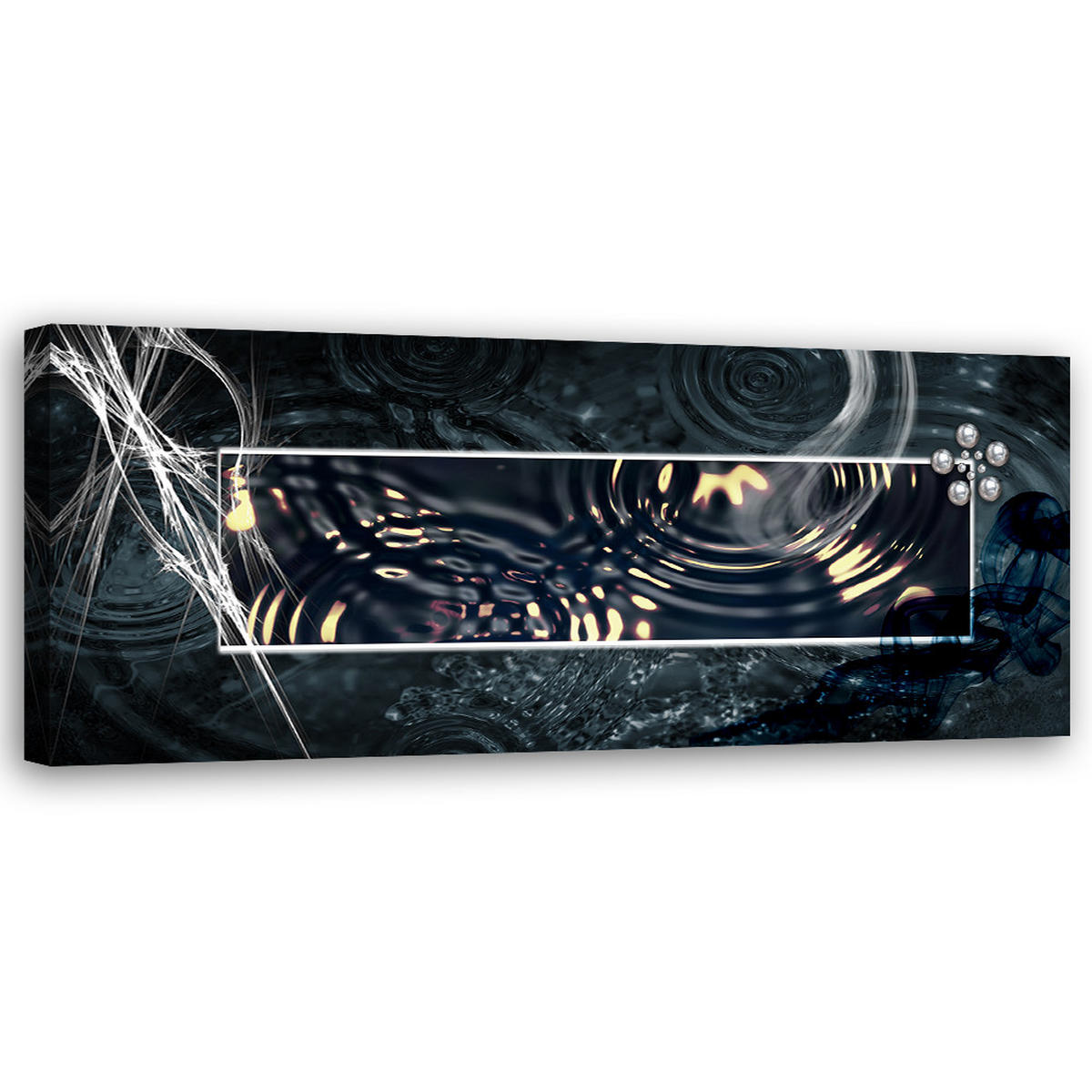 WANDBILD geometrische abstraktion - Grau, Textil (90/30cm) - Feeby