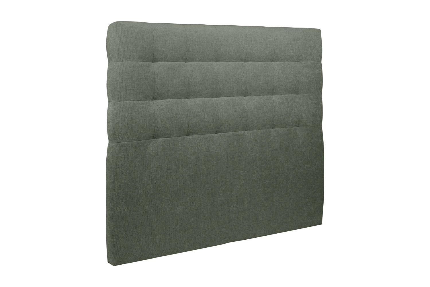 KOPFTEIL gepolstert - Gesteppt – Khakigrüner Stoff - 200 cm - Beige/Olivgrün, Holz (200/120/10cm) - Sommeil de Plomb