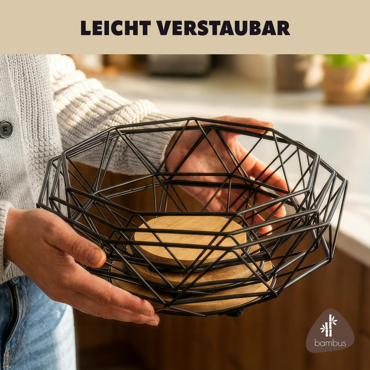 OBSTKORB, schwarz, Metall - Schwarz, Metall (126cm) - eluno