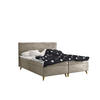 BOXBETT Mit Bettkasten Matratze + Topper BELLA Stoff Riviera Beige 180x200 cm H2-Pocket - Beige, Holz (180/200cm) - Kaiser Möbel