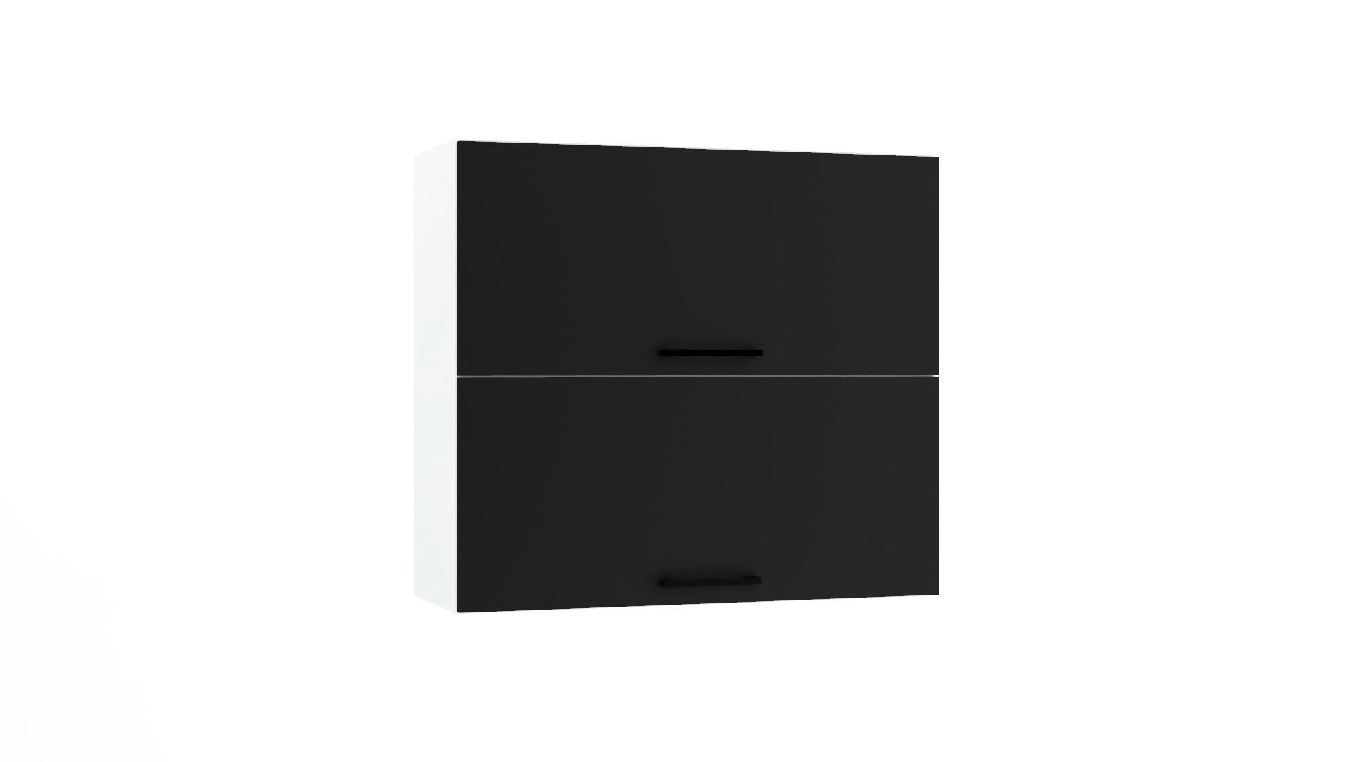 HÄNGESCHRANK W80GRF/2 - Morvex - Funktionales Design Konzept - Schwarz, Holz/Metall (80/72/30cm) - ROYAL24_MARKT
