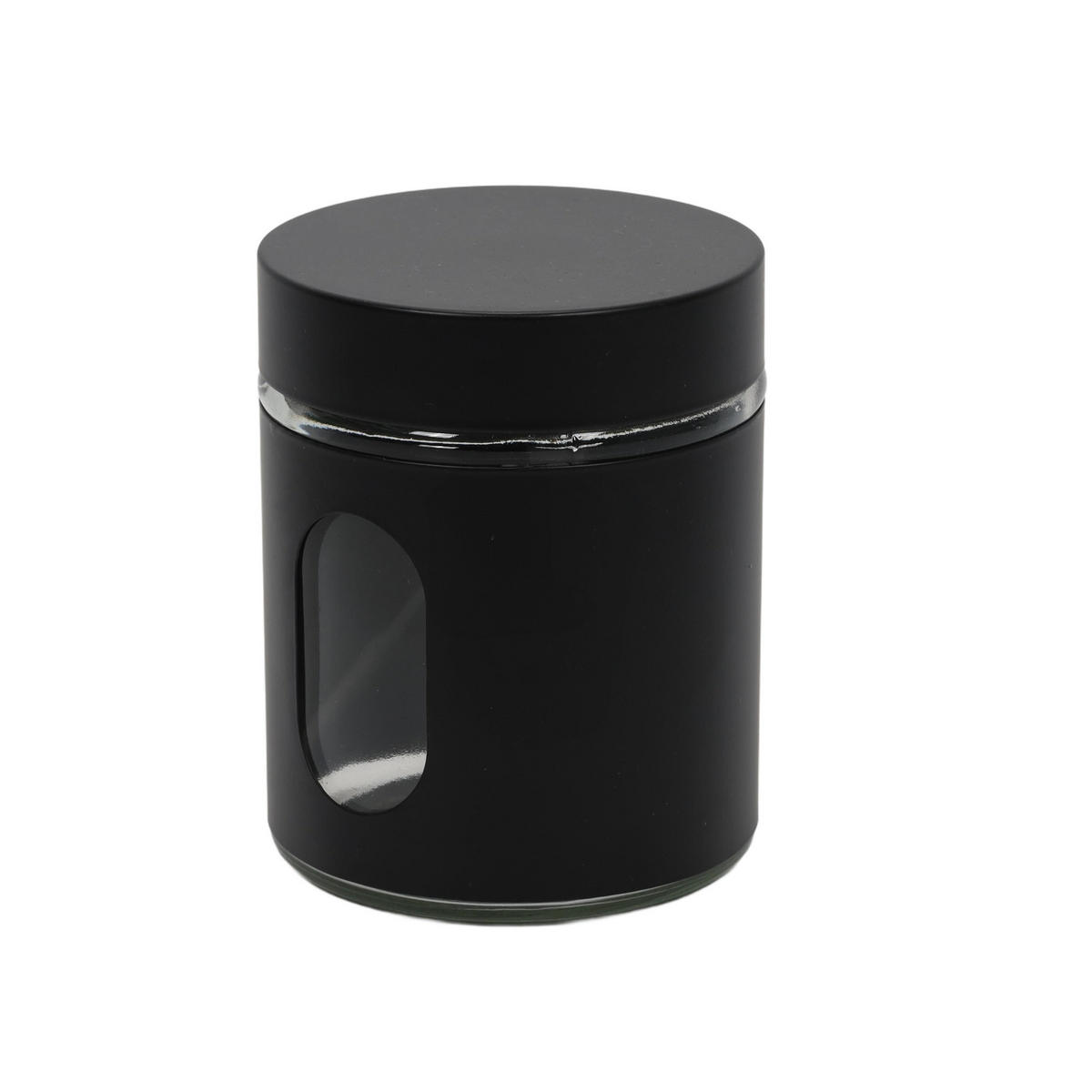 VORRATSBEHÄLTER Glas 0,6 l 10/10/12,5 cm - Schwarz, Glas (10/12.5/10cm) - ZELLER