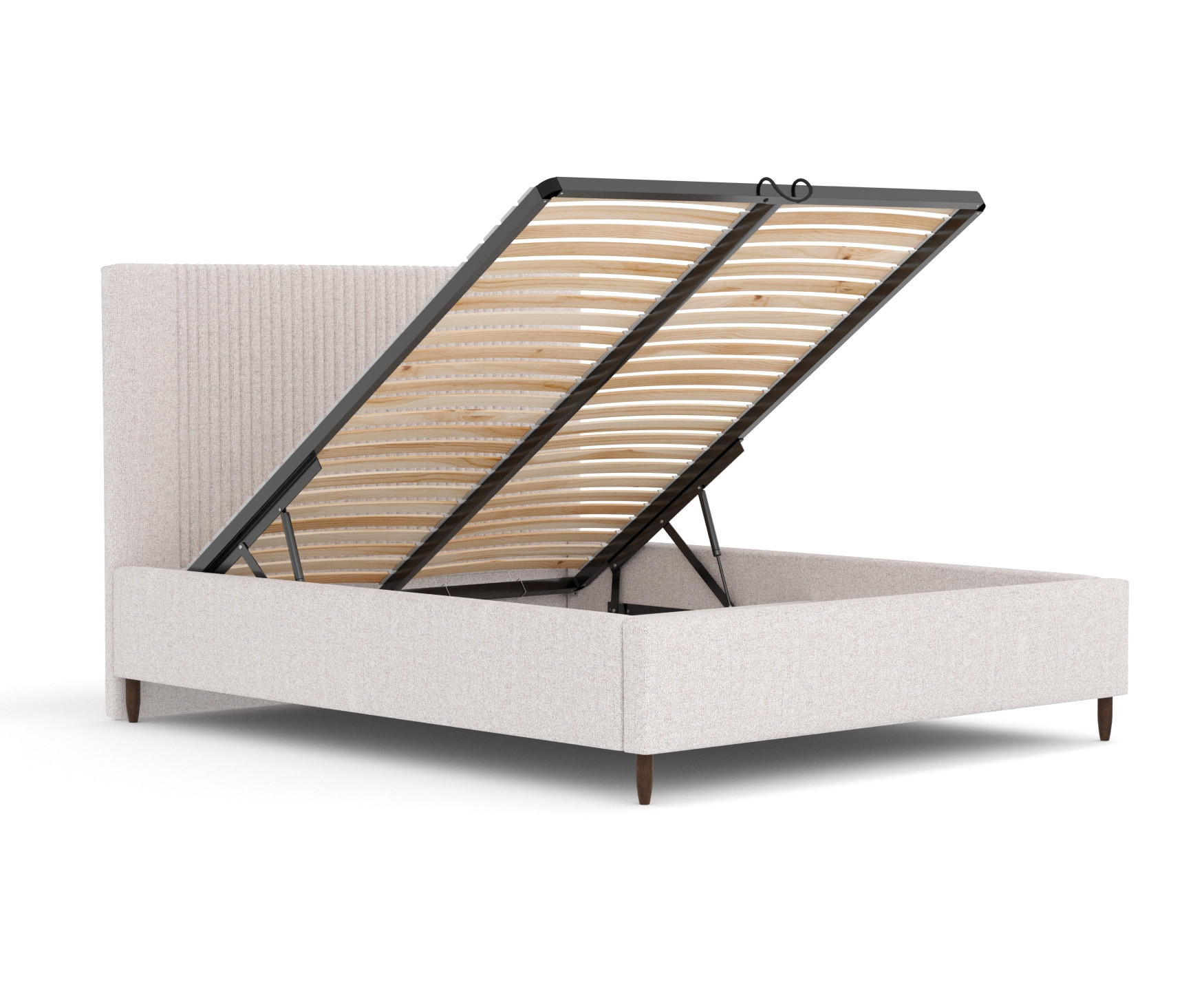 POLSTERBETT Etero Beige 120/200 cm im Webstoff - Wengefarben/Beige, Holz/Holzwerkstoff (120/200cm) - Maison de Reve