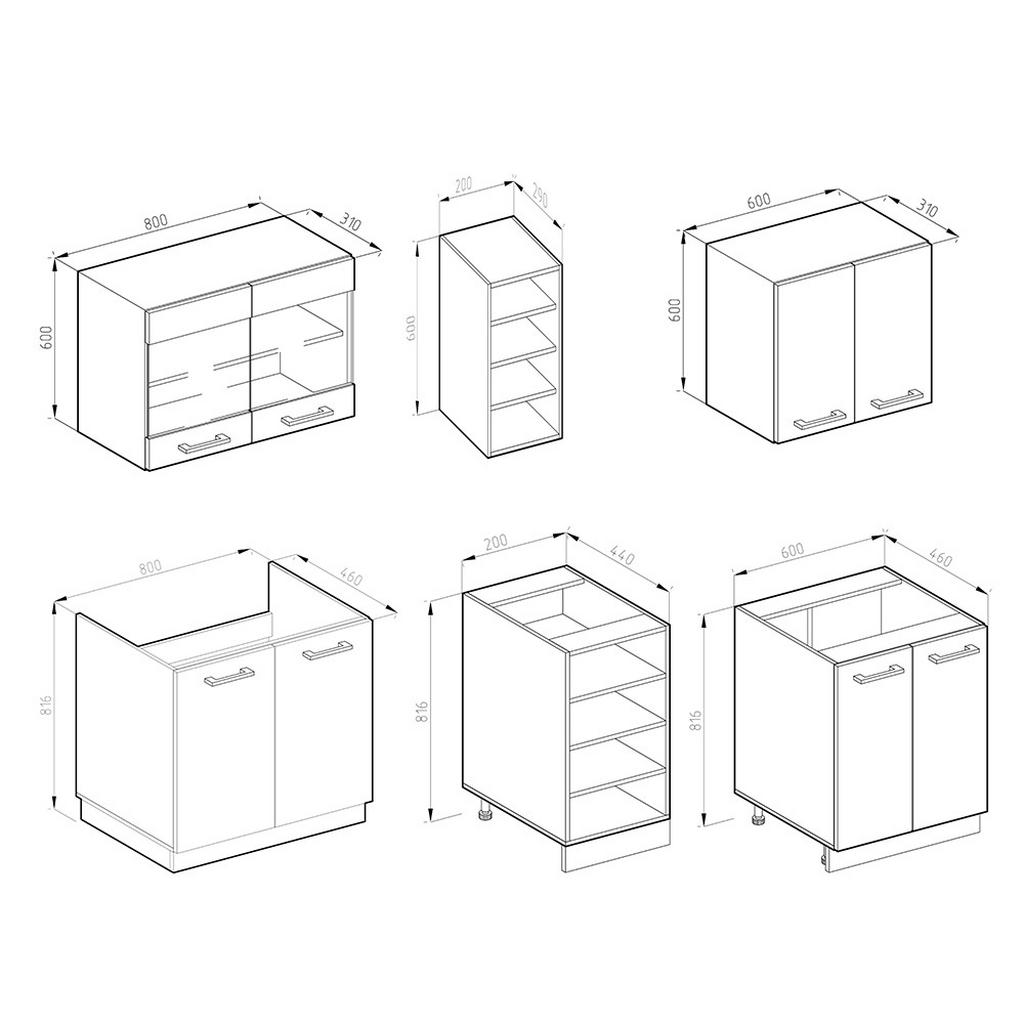 Thumbnail - Vicco Singleküche, Grau, Weiß, Holzwerkstoff, Küchenblock,Rechteckig, 160x81.6x60 cm, Küchen, Küchenzeilen & Küchenblöck...