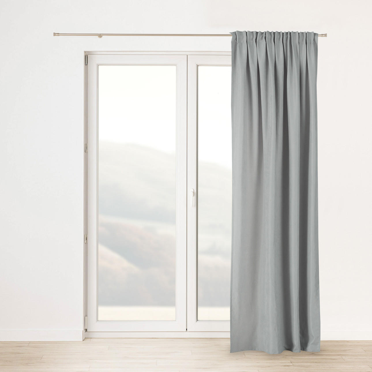 FERTIGVORHANG mit Schlaufenband hellgrau 140 x 280 cm - Hellgrau, Textil (140/280/1cm) - Dekoria