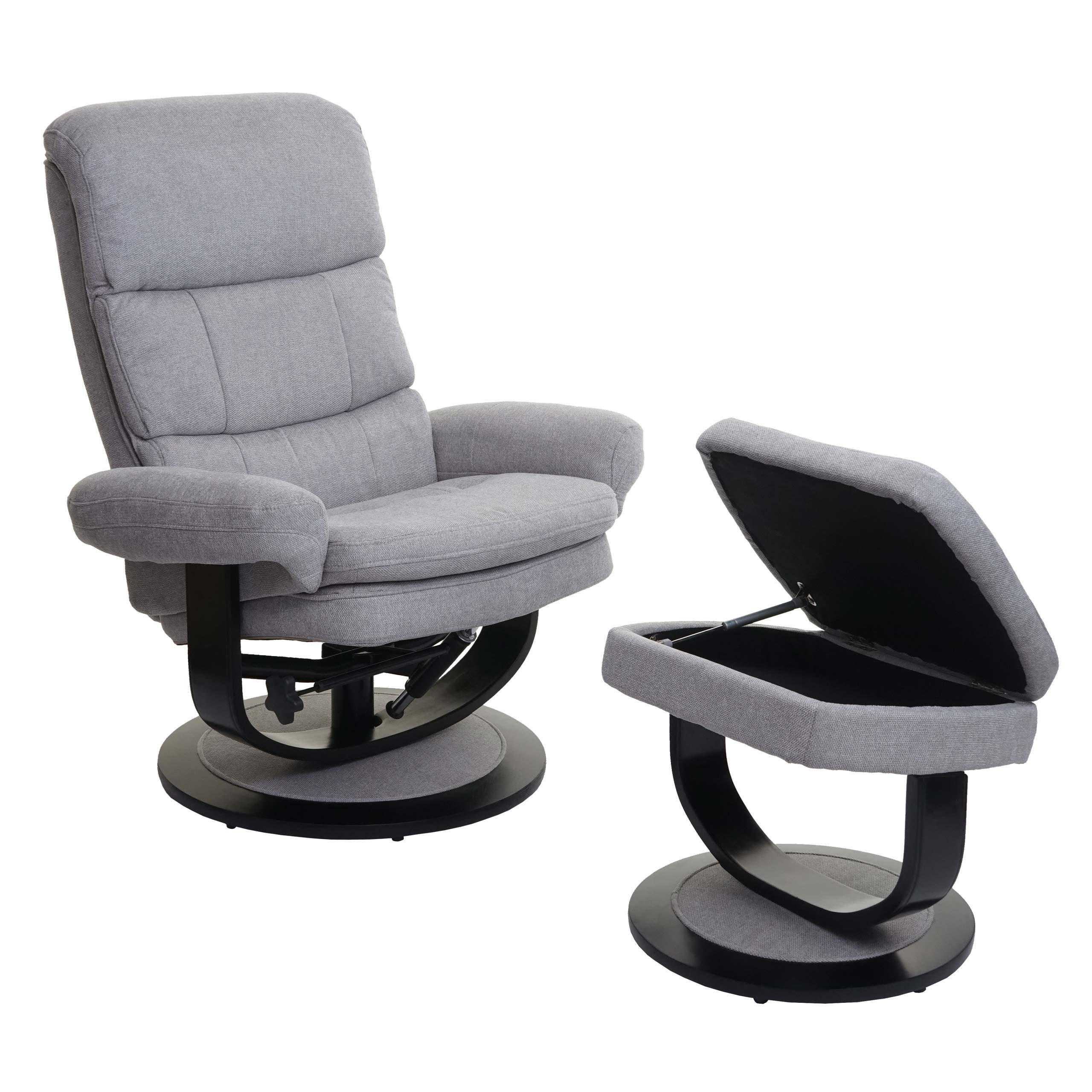 RELAXSESSEL Hellgrau - Hellgrau, Textil (84/107/120cm) - MCW
