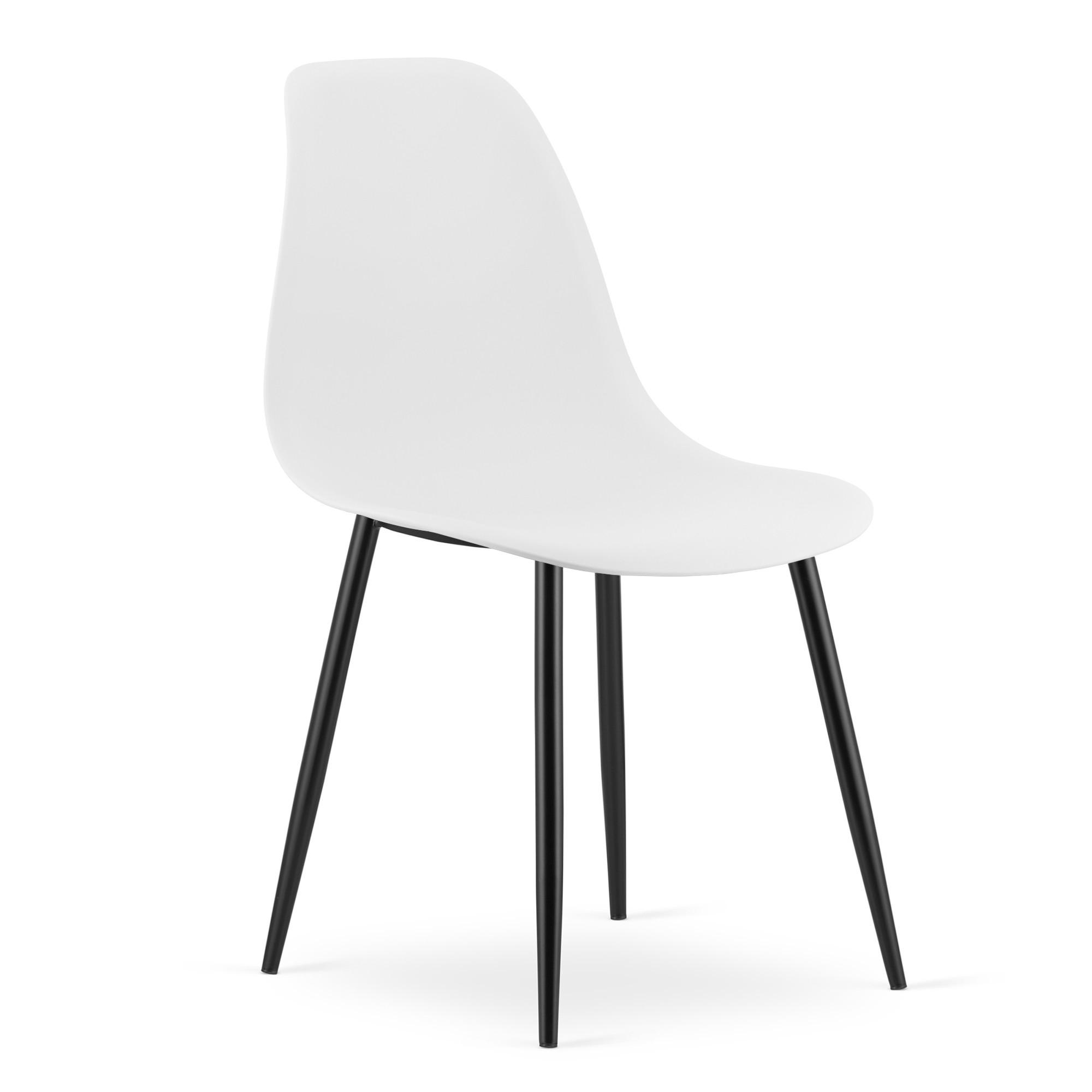 ESSZIMMERSTUHL KALEO weißer Sitz, schwarze Beine - Schwarz/Weiß, Kunststoff (46/84/51cm) - Valora