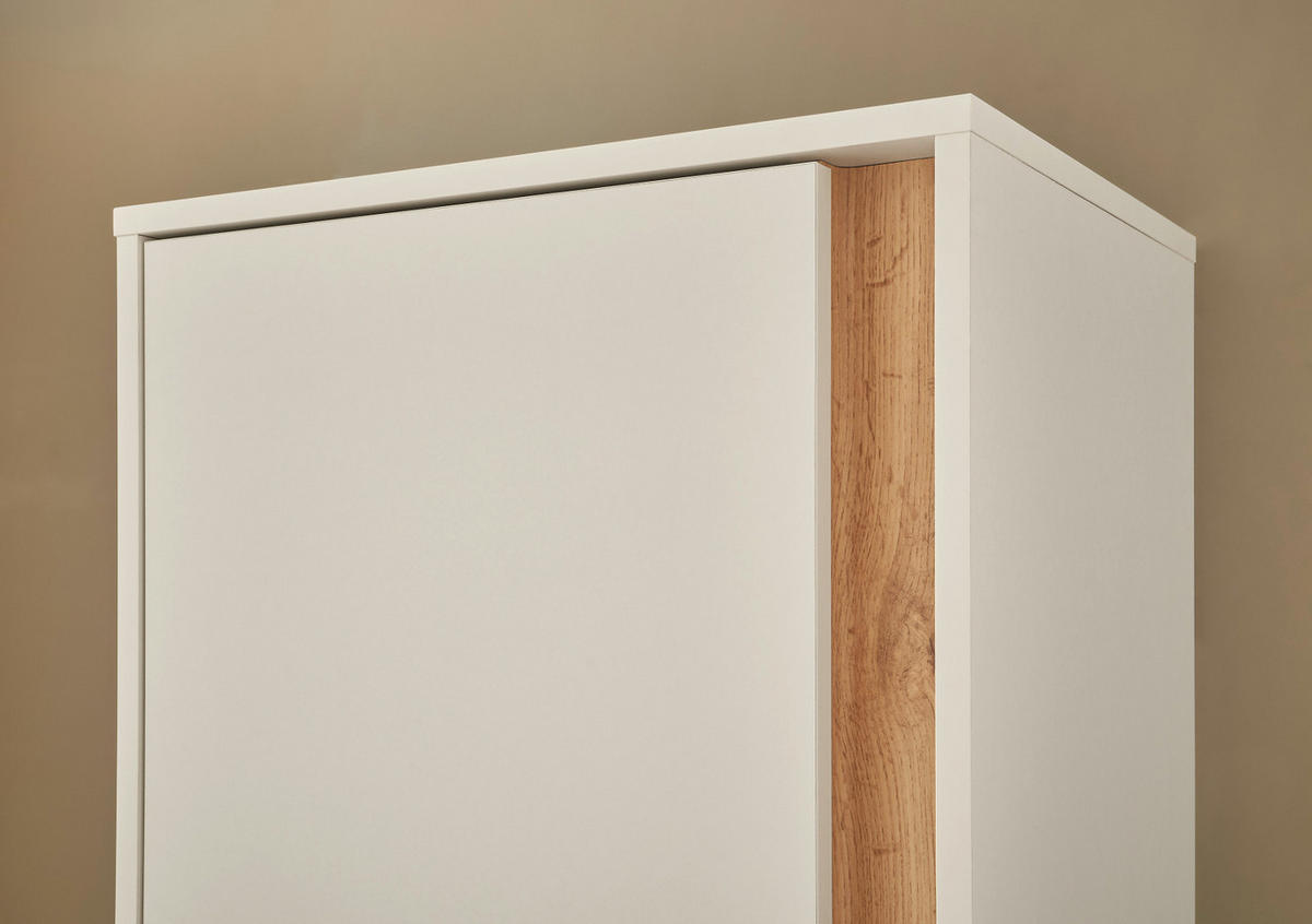 GARDEROBEN-SET 6-teilig weiß, Eiche Wotan 260 cm, Flurgarderobe mit viel Stauraum - Silberfarben/Eiche Wotan, Glas/Holzwerkstoff (260/200/40cm) - Furn.Design