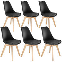 ESSZIMMERSTUHL 6er Set Friederike 49 x 56 x 82,5 cm schwarz - Schwarz, Textil (49/82.5/56cm) - tectake
