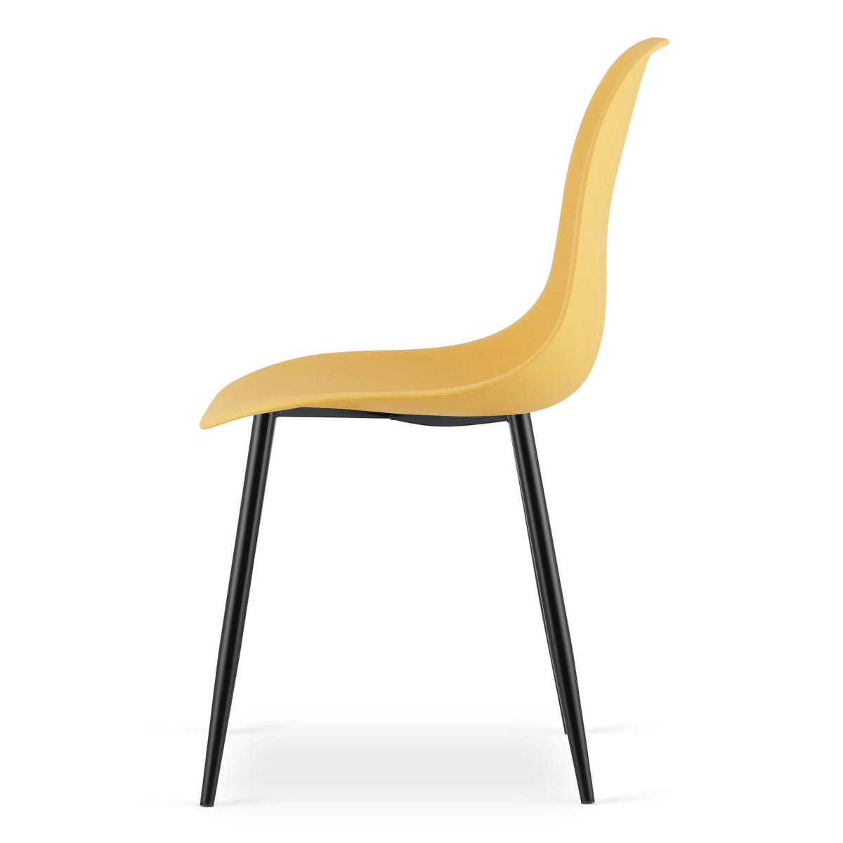 ESSZIMMERSTUHL 4-er Set KALEO Senffarbener Sitz, schwarze Beine - Currygelb/Schwarz, Kunststoff (46/84/51cm) - Valora