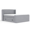 BOXSPRINGBETT Freeland Grau 180/200 cm mit Matratze und Topper - Schwarz/Grau, Holz/Holzwerkstoff (180/200cm) - Maison de Reve