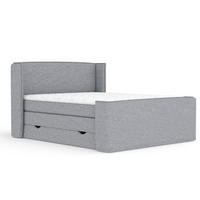 BOXSPRINGBETT Freeland Grau 140/200 cm mit Matratze und Topper - Schwarz/Grau, Holz/Holzwerkstoff (140/200cm) - Maison de Reve