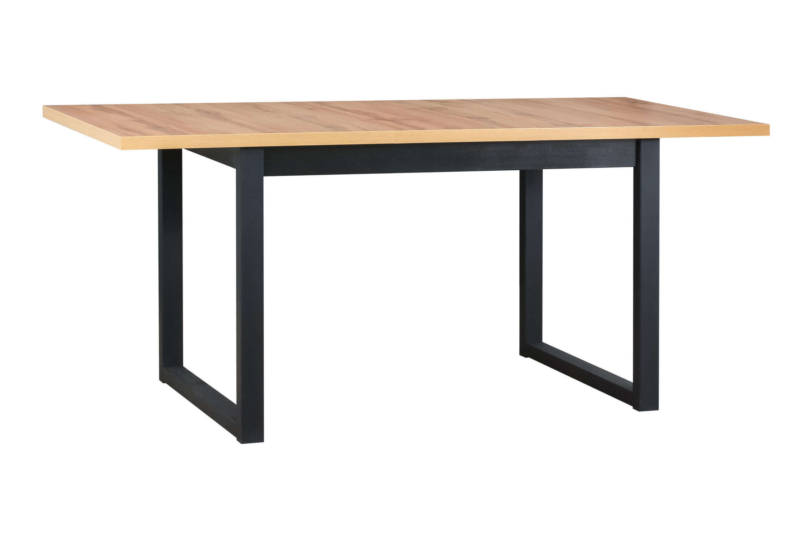 ESSTISCH Ikon 3 - Eiche Wotan/Schwarz, Holz/Metall (80/140/78cm) - Leaf Design