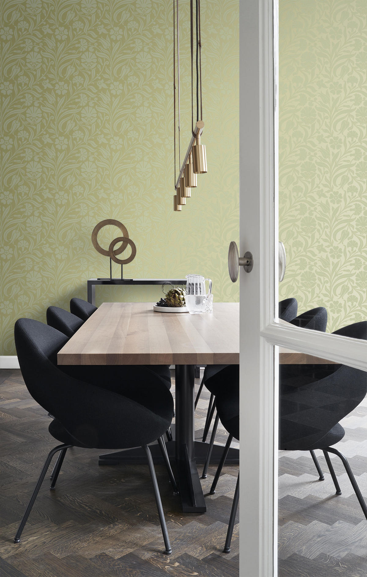 TAPETE Blumen 53 cm x 10.05 m - Grün, Papier (53/1000cm) - Origin Wallcoverings