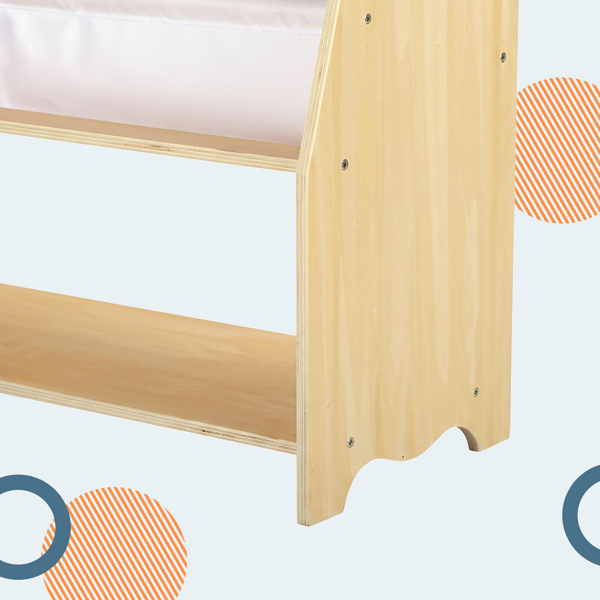 POLIČKA dětských knih - různobarevná, dřevo/textil (64/78/28cm) - Relaxdays
